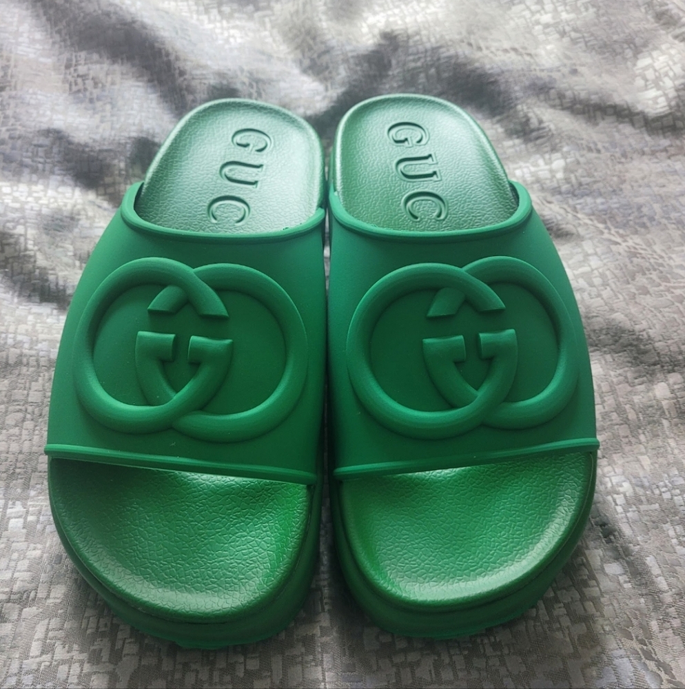 Green Platform Sandals